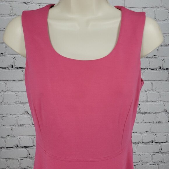 Brooks Brothers Pink Sleeveless Stretch Lined Knee Length A Line Dress Size 4 - Picture 4 of 11